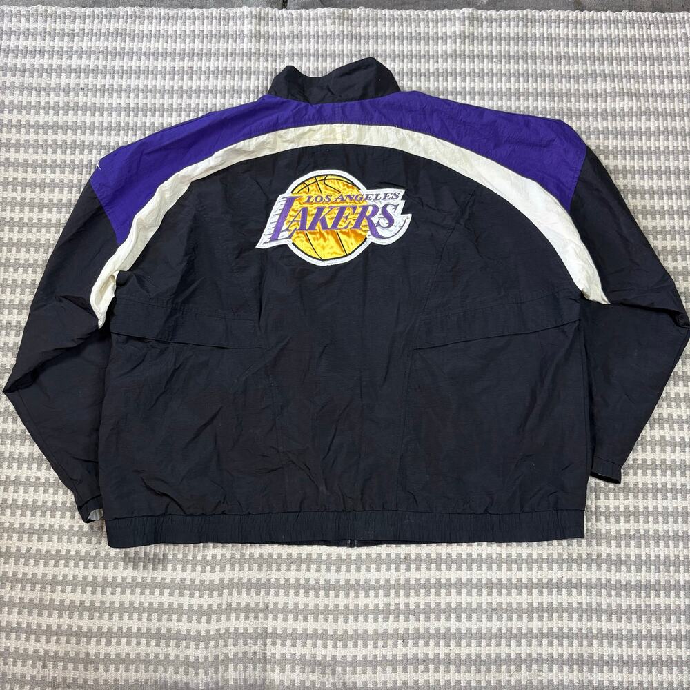Vintage 90s Reebok NBA Los Angeles Lakers Full-Zip Nylon Windbreaker Jacket XXL